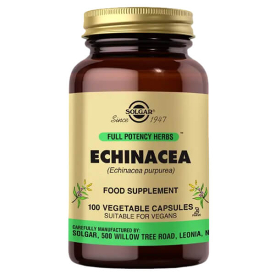 Solgar Echinacea 520 mg 100 bitkisel kapsül ekinezya tozu 265 mg ve 4:1 ekinezya kök ekstresi 65 mg vegan- 1