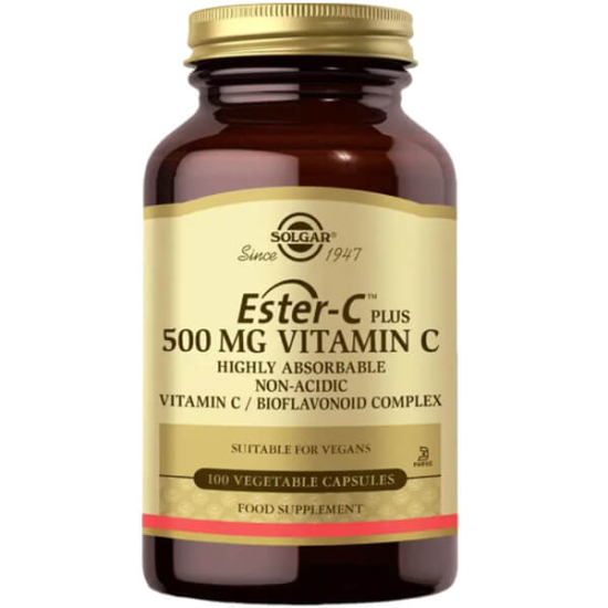 Solgar Ester C Plus 500 mg 100 tablet C vitamini, turunçgil bioflavonoid 25 mg, kuşburnu 10 mg, rutin 5 mg- 1