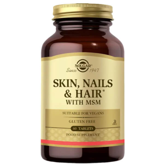 Solgar Formula SNH 60 tablet saç cilt tırnak desteği MSM 1000 mg C vitamini 120 mg çinko 15 mg bakır 2000 mcg- 1