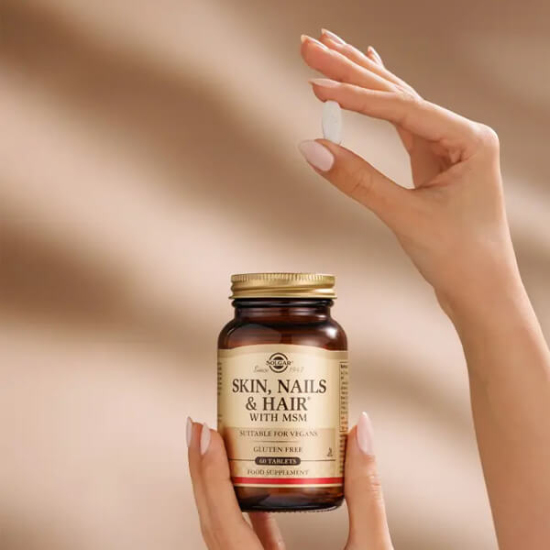 Solgar Formula SNH 60 tablet saç cilt tırnak desteği MSM 1000 mg C vitamini 120 mg çinko 15 mg bakır 2000 mcg- 2