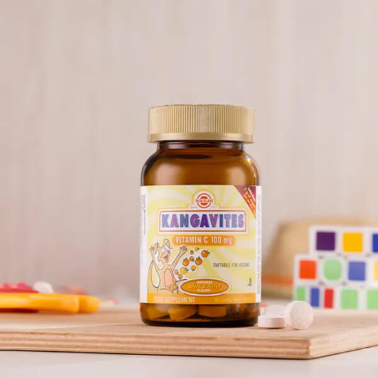 Solgar Kangavites Vitamin C 100 mg 90 tablet doğal portakal aromalı çiğneme tablet 4 yaş üzeri vegan- 2