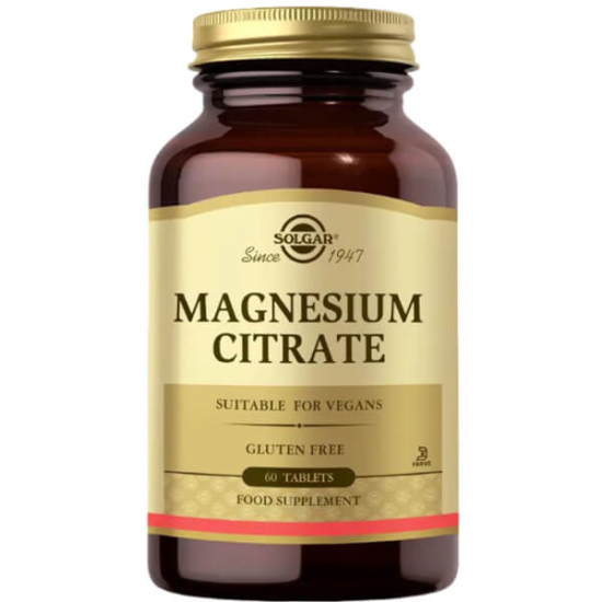Solgar Magnesium Citrate 200 mg 60 tablet magnezyum sitrat takviyesi şeker tuz nişasta içermez vegan vejetaryen- 1