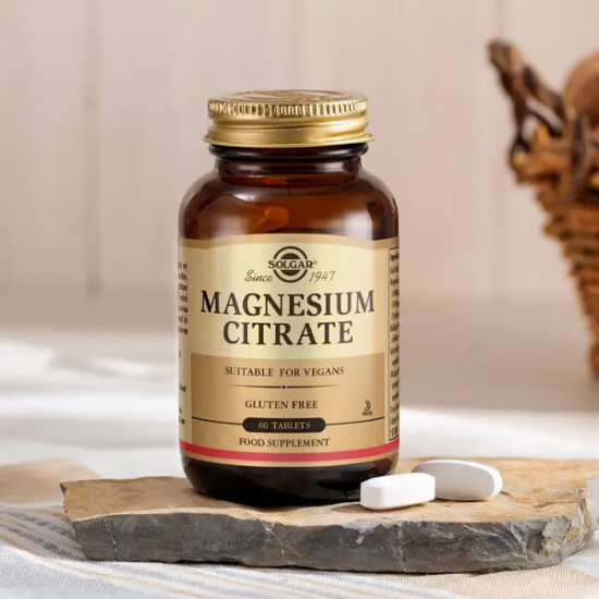 Solgar Magnesium Citrate 200 mg 60 tablet magnezyum sitrat takviyesi şeker tuz nişasta içermez vegan vejetaryen- 2