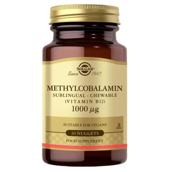 Solgar Methylcobalamin B12 1000 mcg 30 dilaltı tablet vegan, şeker tuz nişasta içermez takviye edici gıda- 1