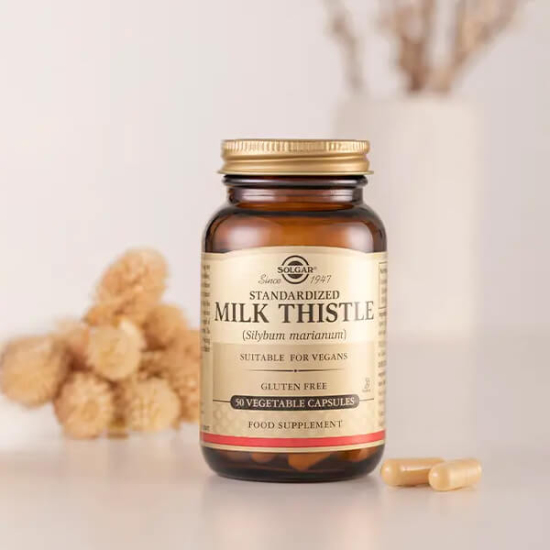 Solgar Milk Thistle 50 kapsül 450 mg standardize deve dikeni ekstresi %80 silimarin 360 mg vegan bitkisel takviye- 2