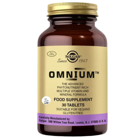 Solgar Omnium 30 Tablet multivitamin mineral; Vitamin C 300 mg Ester C, Koenzim Q10, standardize zerdeçal ekstresi- 1