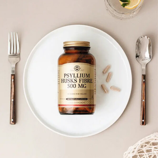 Solgar Psyllium Husks Fibre 200 kapsül vegan lif takviyesi her kapsülde 500 mg karnıyarık otu lifi Plantago ovata- 2