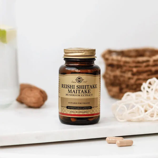 Solgar Reishi Shiitake Maitake Mushroom Extract 50 bitkisel kapsül, 130 mg reishi 100 mg shiitake 100 mg maitake- 2