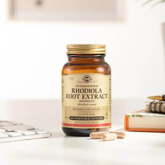 Solgar Rhodiola Root Extract 60 vegan kapsül 350 mg Rhodiola rosea kök ekstresi salidrozit %1 rosavin %3- 2