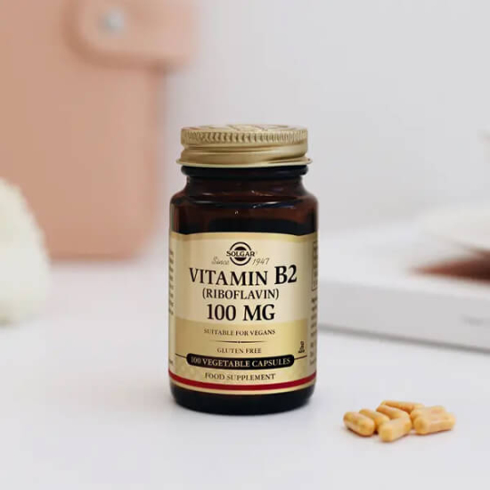 Solgar Vitamin B2 Riboflavin 100 mg 100 bitkisel kapsül, vegan ve vejetaryen, şeker ve nişasta içermez- 2