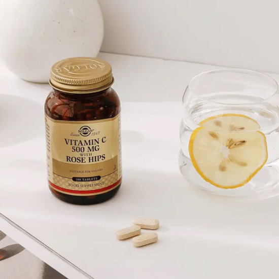 Solgar Vitamin C 500 mg With Rose Hips 100 tablet, C vitamini L-askorbik asit 500 mg, kuşburnu 75 mg, vegan- 2