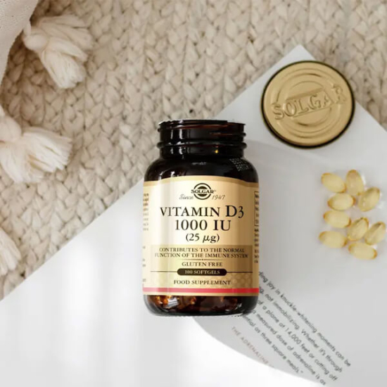 Solgar Vitamin D3 1000 IU 100 yumuşak kapsül, 25 mcg kolekalsiferol, şeker nişasta içermez, balık içerir- 2