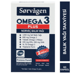 Sorvagen - Sorvagen Omega 3 Plus Norveç Balık Yağı 60 Kapsül Sorvagen - Sorvagen Omega 3 Plus Norveç Balık Yağı 60 Kapsül