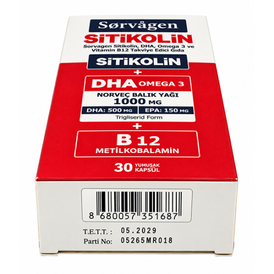 Sorvagen Sitikolin DHA Omega 3 30 Kapsül - 2