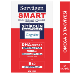 Sorvagen - Sorvagen Smart Sitikolin DHA Omega 3 30 Kapsül Sorvagen - Sorvagen Smart Sitikolin DHA Omega 3 30 Kapsül