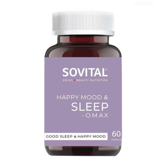 Sovital Sleep O Max 60 kapsül gıda takviyesi kutusu, %100 doğal içerik, pasiflora ekstresi, valerian, melisa, magnezyum- 1