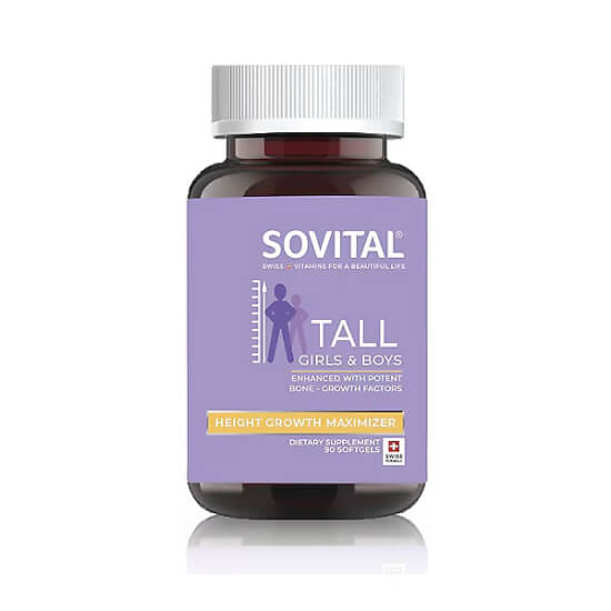 Sovital Tall Girl Boys 90 kapsül kolajen 100 mg D3 50 µg K2 100 µg arjinin glutamin ornitin hyaluronik asit kalsiyum- 1