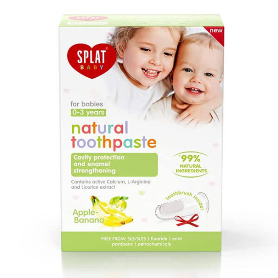 Splat Baby Apple & Banana 0-3 Yaş Diş Macunu 40 ml + Diş Fırçası - 1
