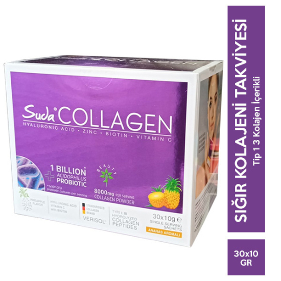 Suda Collagen Probiotic Pineapple 10 gr x 30 Saşe + Shaker Hediyeli - 1