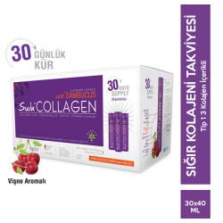 Suda Collagen - Suda Collagen Sambucus Vişne 40 ml x 30 Shots Suda Collagen - Suda Collagen Sambucus Vişne 40 ml x 30 Shots