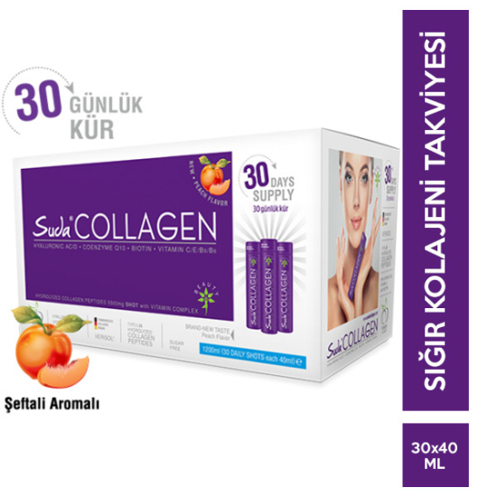 Suda Collagen Peach Flavor 30 Shots x 40 ml - 1