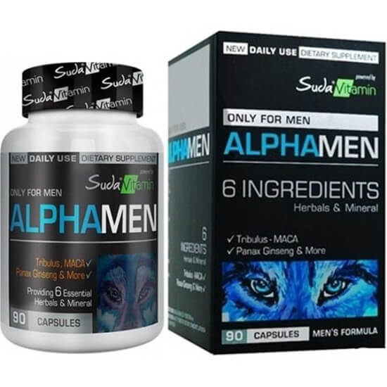 Suda Vitamin Alphamen 90 kapsül erkek takviyesi 500 mg tribulus 500 mg L-sitrulin maca yulaf Kore ginsengi çinko- 1