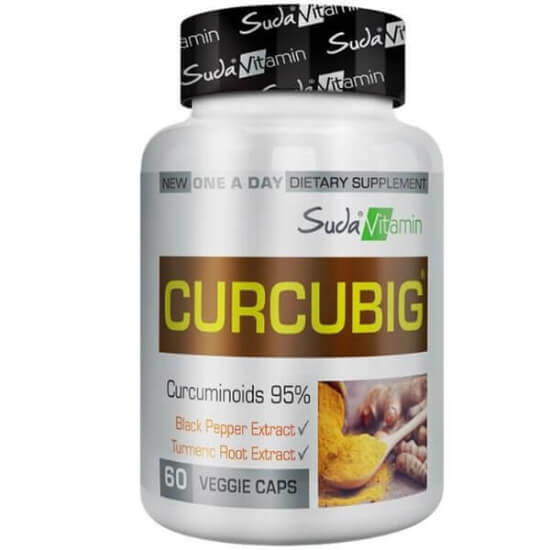Suda Vitamin Curcubig 60 kapsül 300 mg kurkumin, 315,75 mg zerdeçal ekstresi ve 5 mg karabiber ekstresi takviye- 1