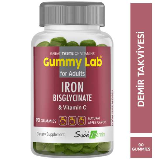 Suda Vitamin Gummy Lab Iron Bisglycinate Elma Aromalı 90 Gummies - 1