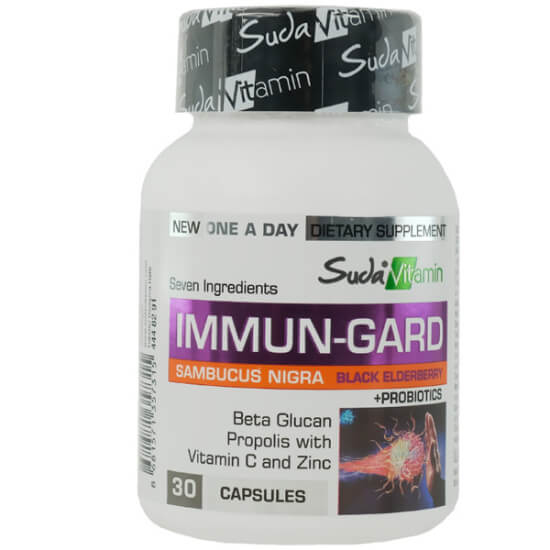 Suda Vitamin Immun Gard 30 kapsül takviye beta glukan 300 mg C vitamini 300 mg kara mürver 240 mg çinko 10 mg- 1