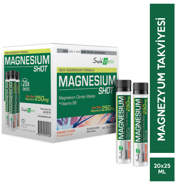 Suda Vitamin Magnesium Shot 20x25 ML Portakal Aromalı