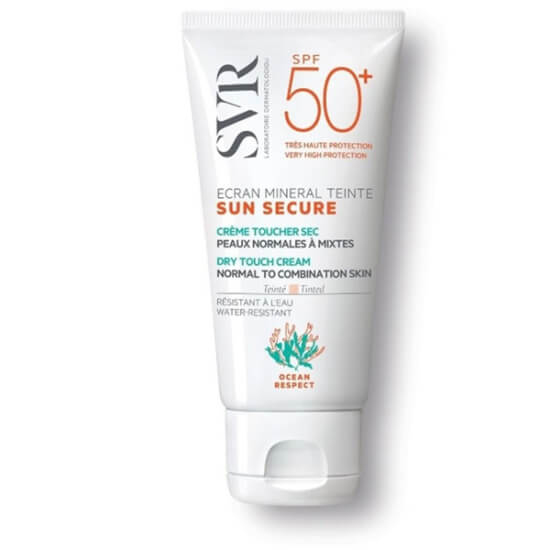 SVR Sun Secure Mineral SPF 50 renkli mineral güneş kremi 50 ml normal karma cilt için kapatıcı etkili yüz boyun- 1