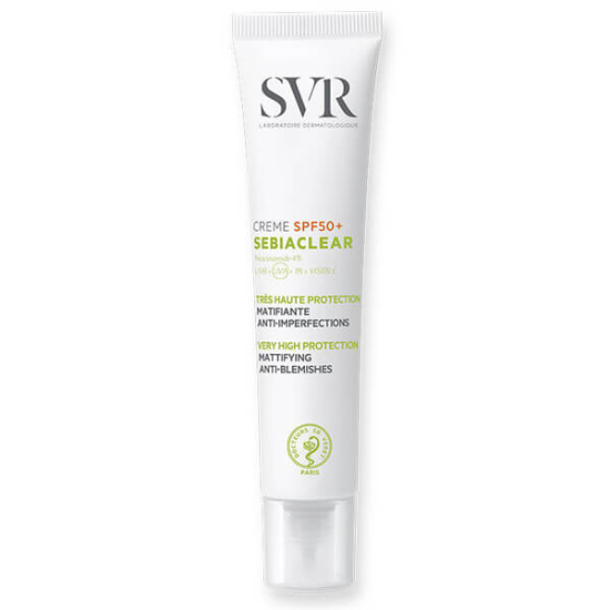 SVR Sebiaclear SPF 50 güneş kremi 40 ml yağlı ciltler için UVA UVB koruma nem dengesi ve leke karşıtı bakım- 1