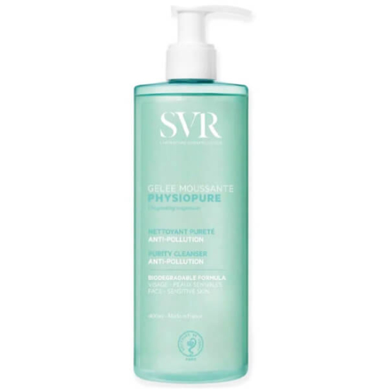 SVR Physiopure Gele Moussant 400 ml yüz temizleme jeli, %98 doğal türevli, hassas ciltlere uygun, köpüren jel- 1