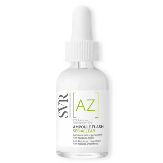 SVR Sebiaclear Ampoule Flash 30 ml serum %15 azelaik asit salisilik asit çinko niasinamid akneye eğilimli cilt- 1