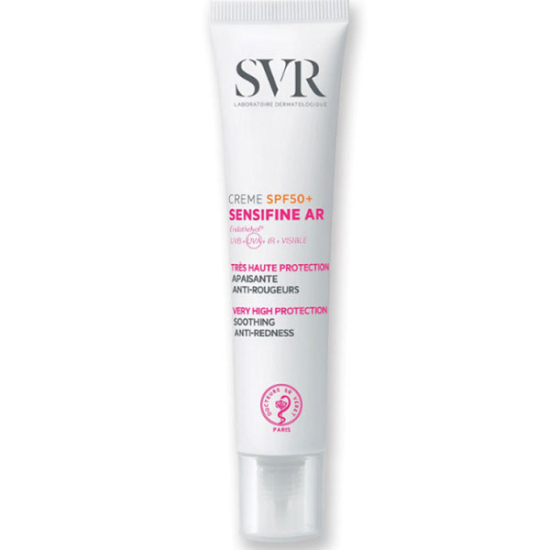 SVR Sensifine AR SPF 50 güneş kremi 40 ml, hassas ve kızarıklığa eğilimli ciltler için, nemlendirici, yapışkan his bırakmaz- 1