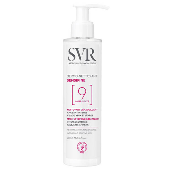 SVR Sensifine Dermo Nettoyant 200 ml makyaj temizleyici kurutmaz pullanma yapmaz pamukla nazik temizleme- 1
