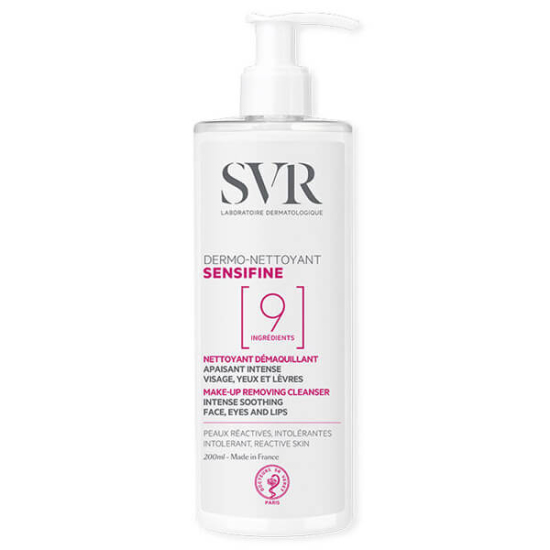 SVR Sensifine Dermo Nettoyant 400 ml makyaj temizleyici, hassas cilt için nazik arındırıcı, kurutmaz, 15+- 1
