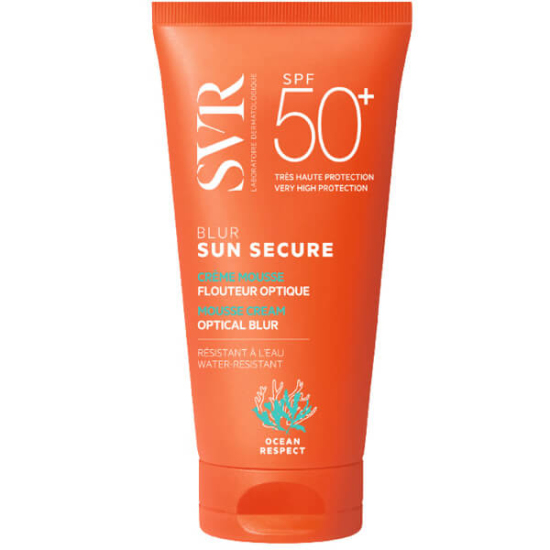 SVR Sun Secure Blur SPF50 50 ml güneş koruyucu köpük krem, yağlanma yapmaz, paraben içermez, UVA UVB koruma- 1