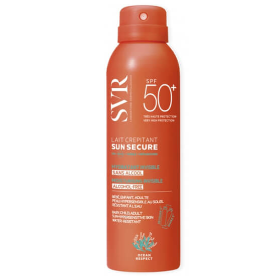 SVR Sun Secure Lait Crepitant SPF 50 200 ml crackling milk güneş koruyucu yüz vücut UVB UVA görünür ışık IR alkolsüz- 1