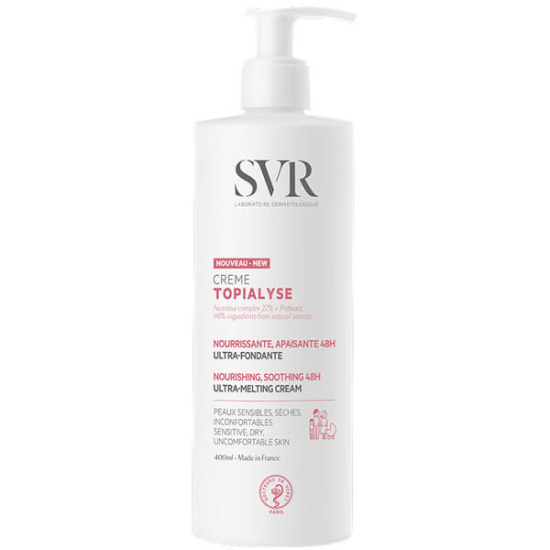 SVR Topialyse Creme 400 ml nemlendirici krem, kuru hassas atopik ciltler için Omega 3 6 9 ve %2 niyasinamid- 1