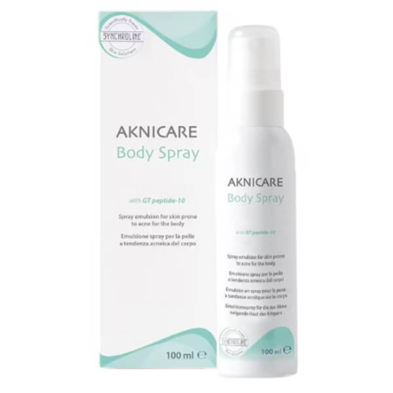 Synchroline Aknicare Sprey 100 ml sırt ve göğüs için yağlı akneli ciltlere akne karşıtı bakım spreyi- 1