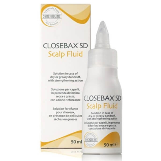 Synchroline Closebax SD Scalp Fluid 50 ml hidro alkollü saç derisi solüsyonu, kuru-yağlı kepeğe karşı, nemlendirici- 1