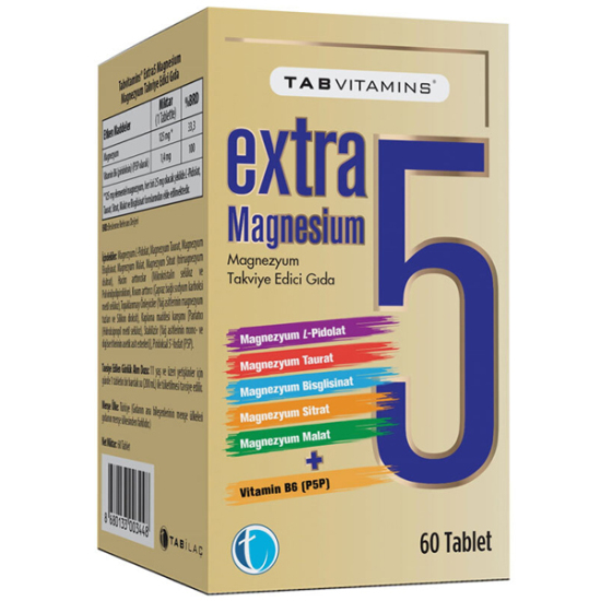  Tabvitamins Extra 5 Magnezyum 60 Kapsül - 1