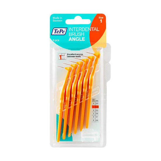 Tepe Angle T118 arayüz fırçası 0,45 mm turuncu 6 adet paket ergonomik sap plastik kaplı tel diş arası temizliği- 1