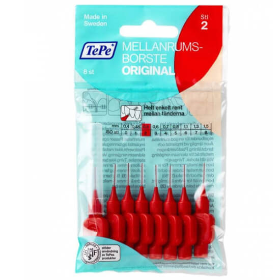 Tepe arayüz fırçası kırmızı 0,5 mm 8li paket diş arası temizleme fırçası ince uçlu interdental fırça seti- 1