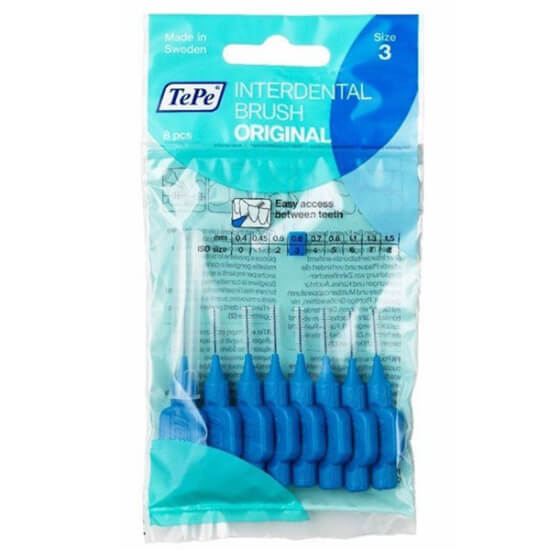 Tepe arayüz fırçası 0,6 mm mavi uç 8li paket diş arası temizleme fırçası ağız ve diş bakımı- 1
