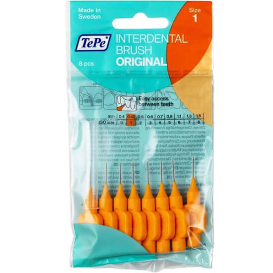 Tepe arayüz fırçası turuncu 0,45 mm interdental diş arası fırçası 8’li paket ağız ve diş bakımı- 1