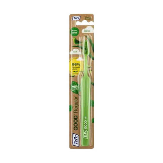 Tepe Good Regular Soft doğal kıl diş fırçası %96 bio bazlı şeker kamışı plastik sap %100 bio bazlı yumuşak kıl- 1