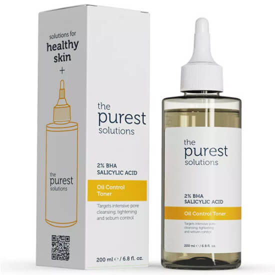 The Purest Solutions Oil Control Toner 200 ml %2 BHA salisilik asit tonik karma yağlı cilt gözenek sebum siyah nokta- 1