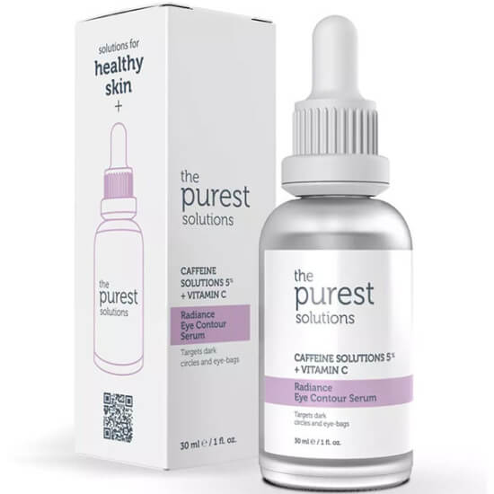 The Purest Solutions Radiance Eye Contour Serum 30 ml Vitamin C ve %5 kafeinli göz çevresi serumu morluk torba bakım- 1